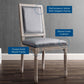 Modway Court French Vintage Performance Velvet Dining Side Chair FredCo