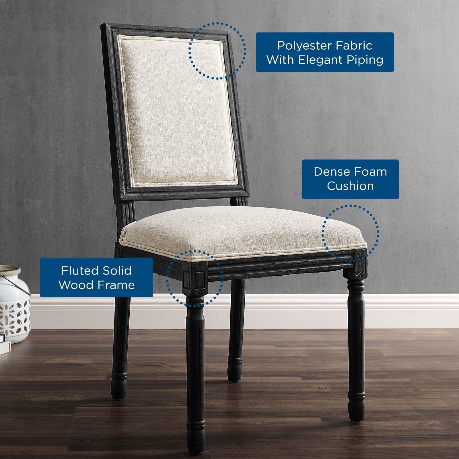 Modway Court French Vintage Upholstered Fabric Dining Side Chair FredCo