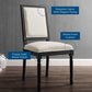 Modway Court French Vintage Upholstered Fabric Dining Side Chair FredCo