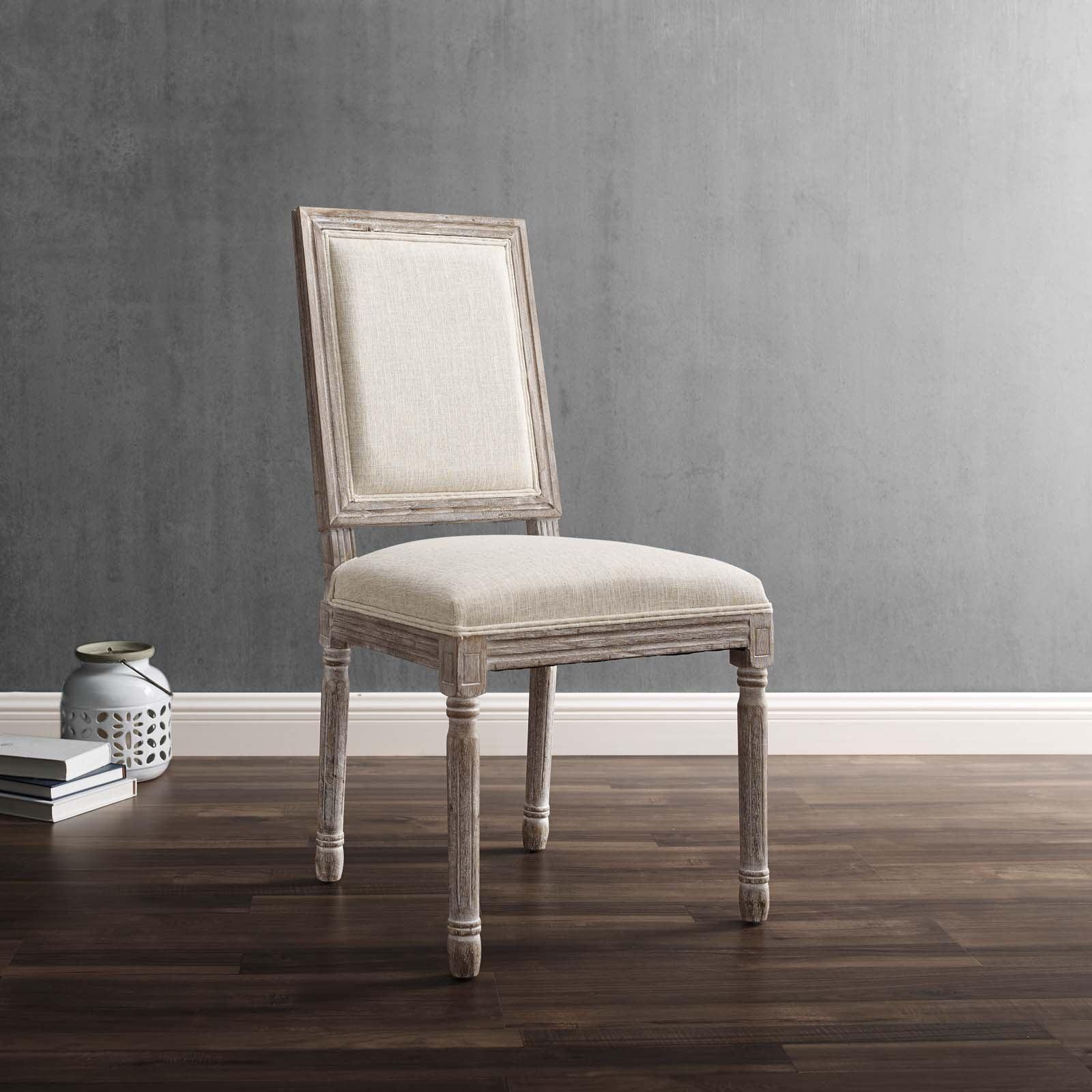 Modway Court Vintage French Upholstered Fabric Dining Side Chair FredCo