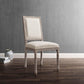 Modway Court Vintage French Upholstered Fabric Dining Side Chair FredCo