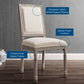 Modway Court Vintage French Upholstered Fabric Dining Side Chair FredCo