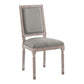 Modway Court Vintage French Upholstered Fabric Dining Side Chair FredCo