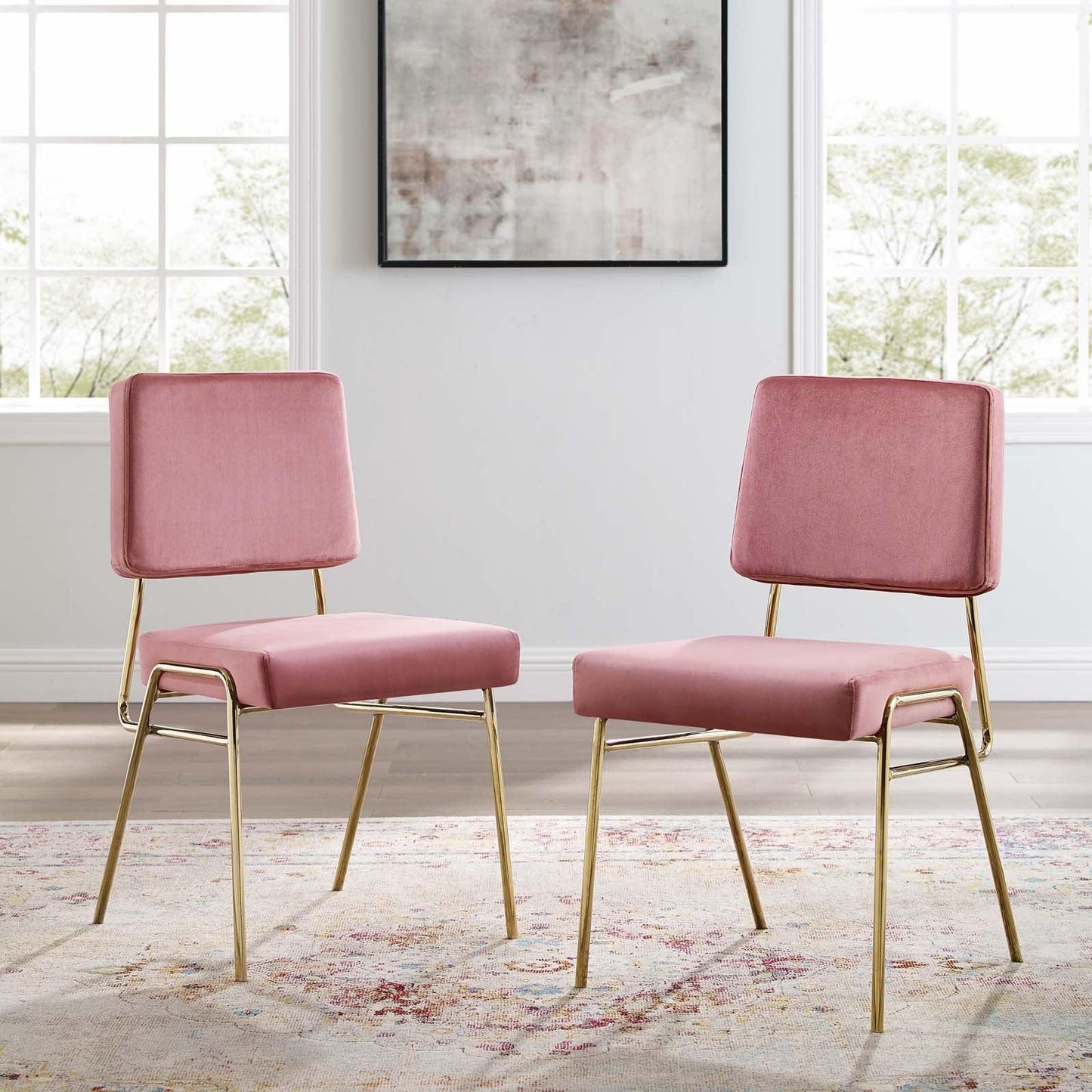 Modway Craft Dining Side Chair Performance Velvet Set of 2 FredCo