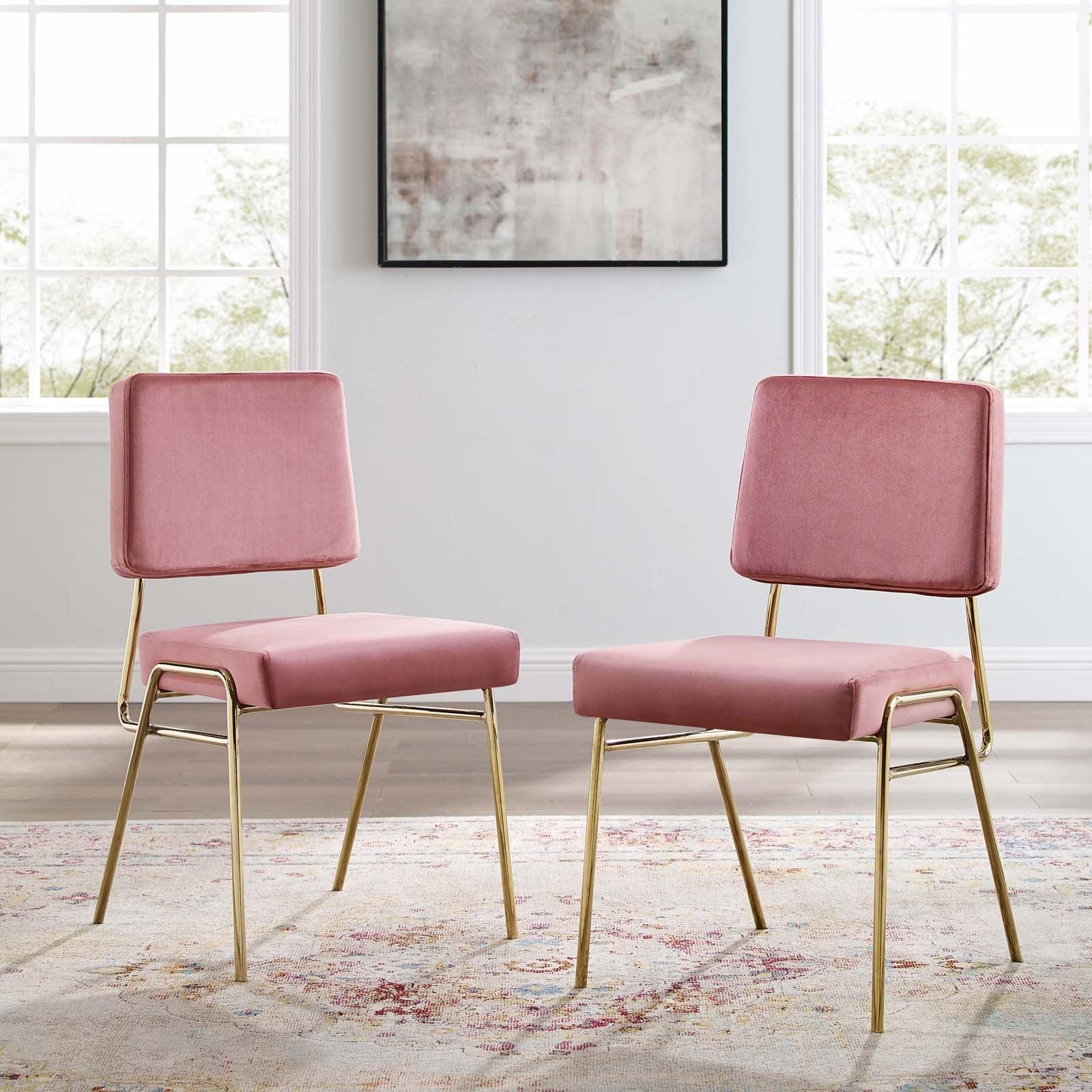Modway Craft Dining Side Chair Performance Velvet Set of 2 FredCo
