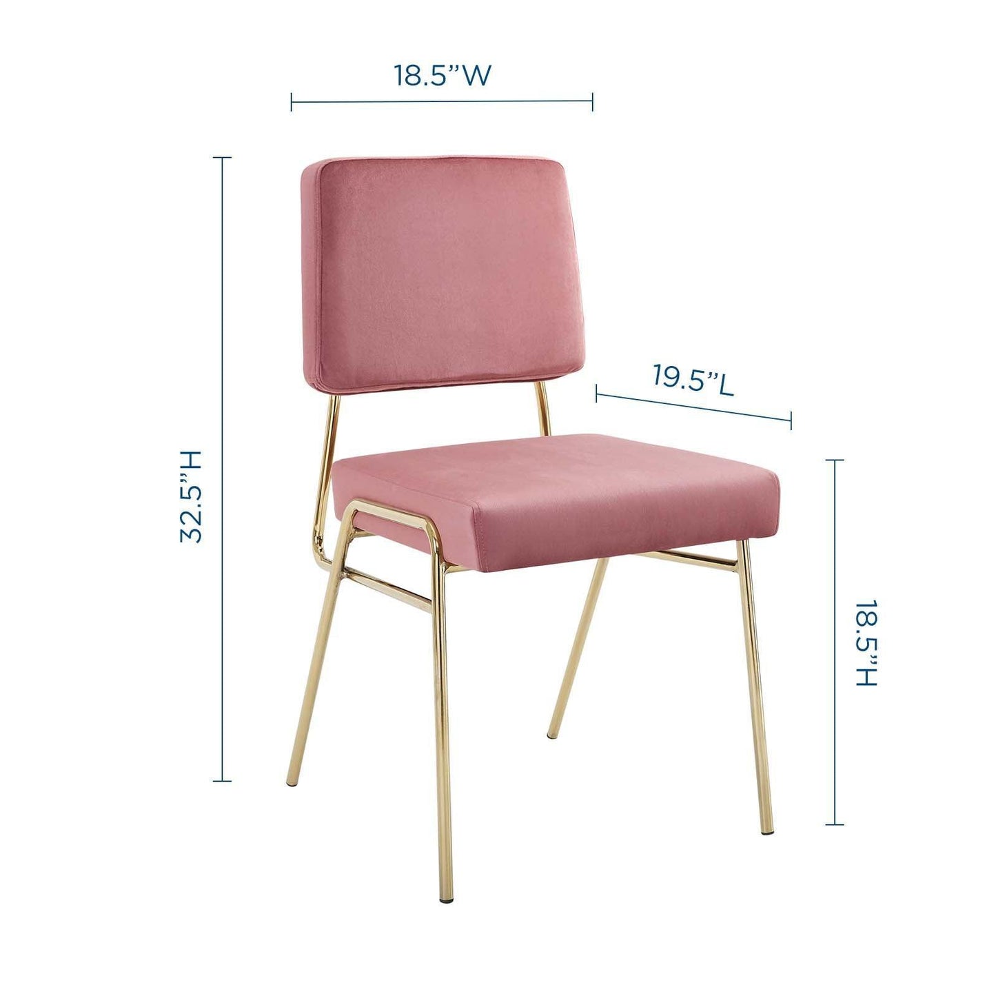 Modway Craft Dining Side Chair Performance Velvet Set of 2 FredCo