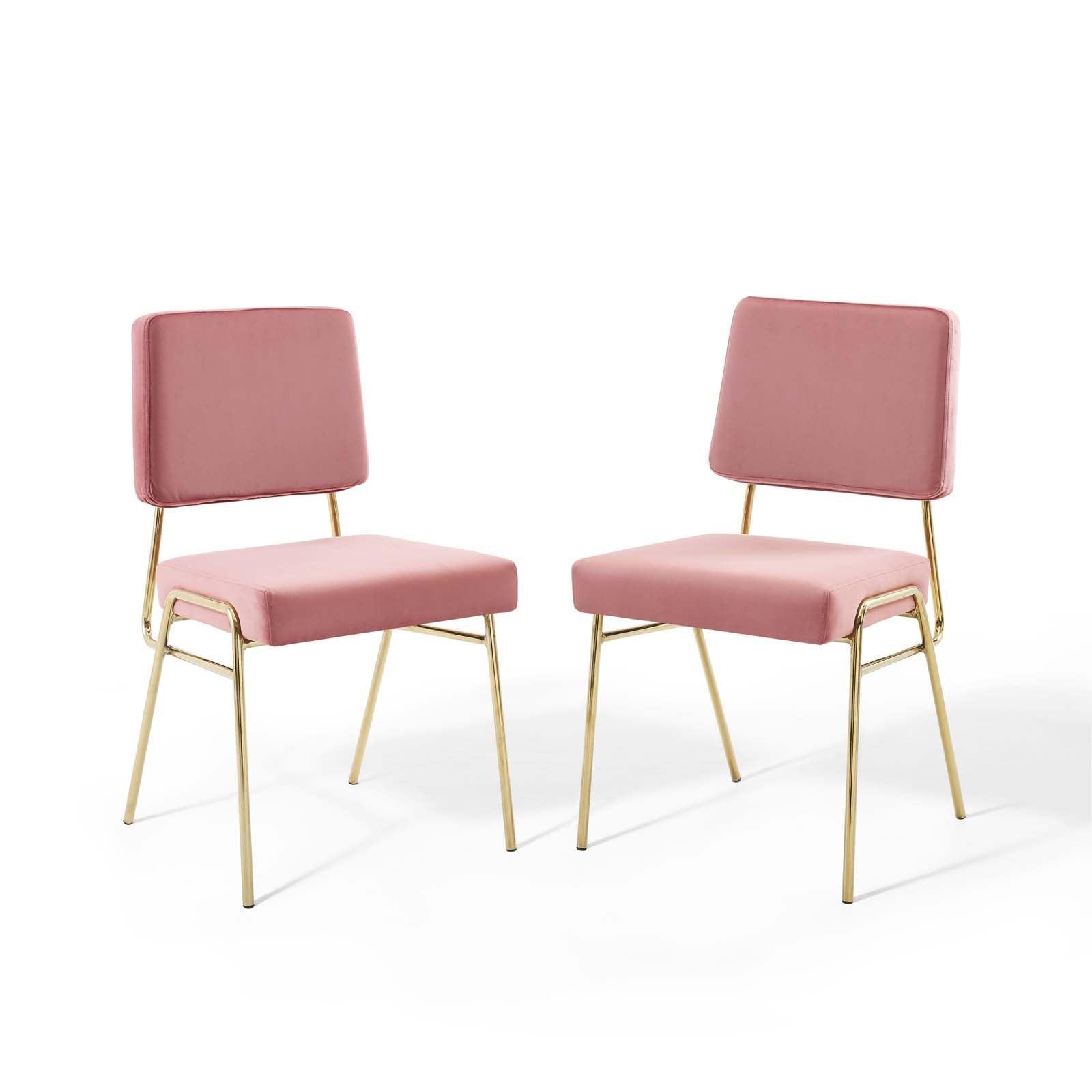 Modway Craft Dining Side Chair Performance Velvet Set of 2 FredCo