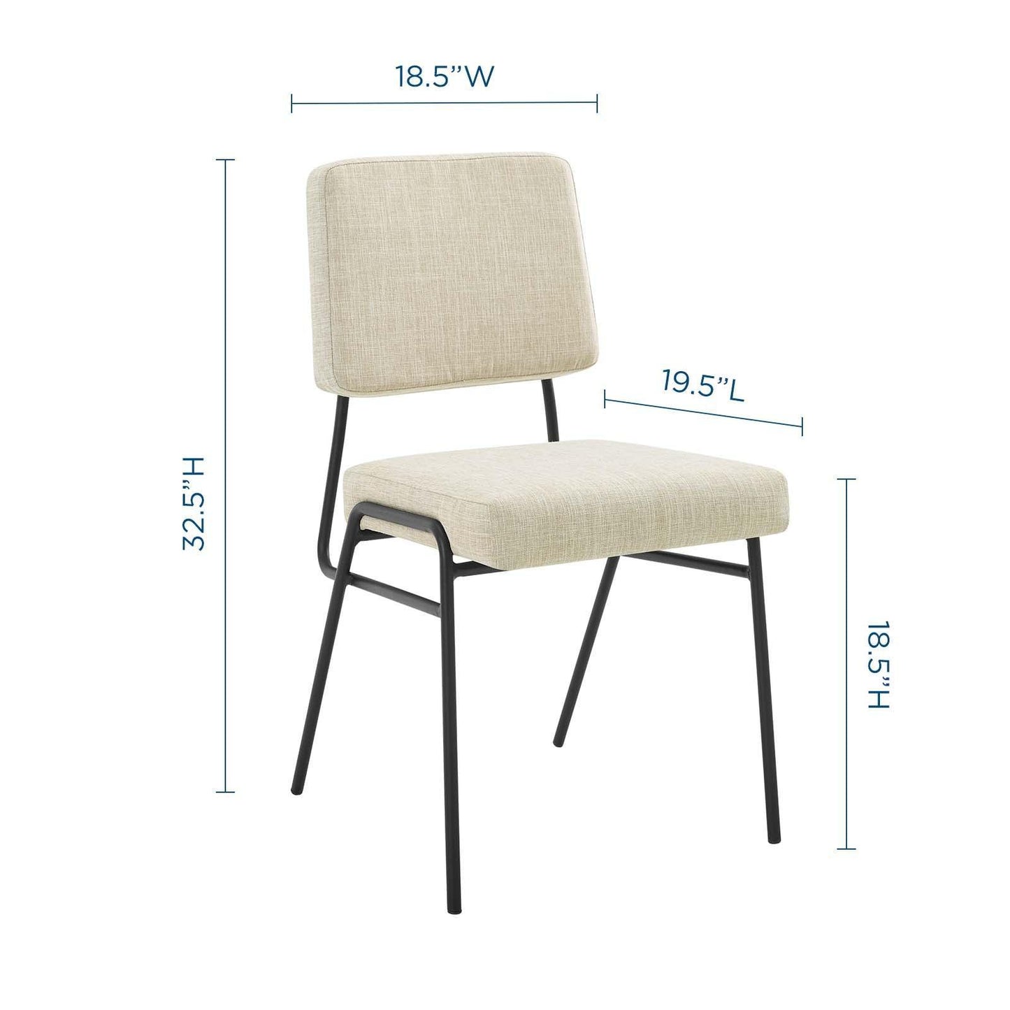 Modway Craft Dining Side Chair Upholstered Fabric Set of 2 FredCo