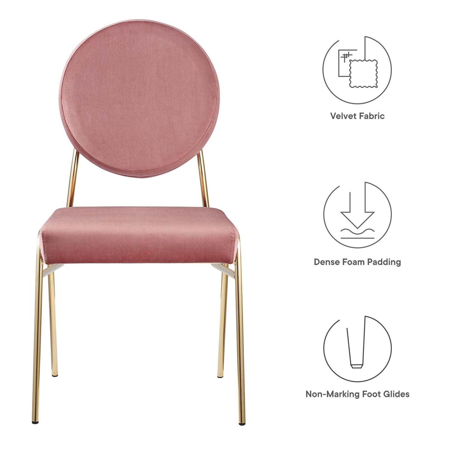 Modway Craft Performance Velvet Dining Side Chairs - Set of 2 FredCo