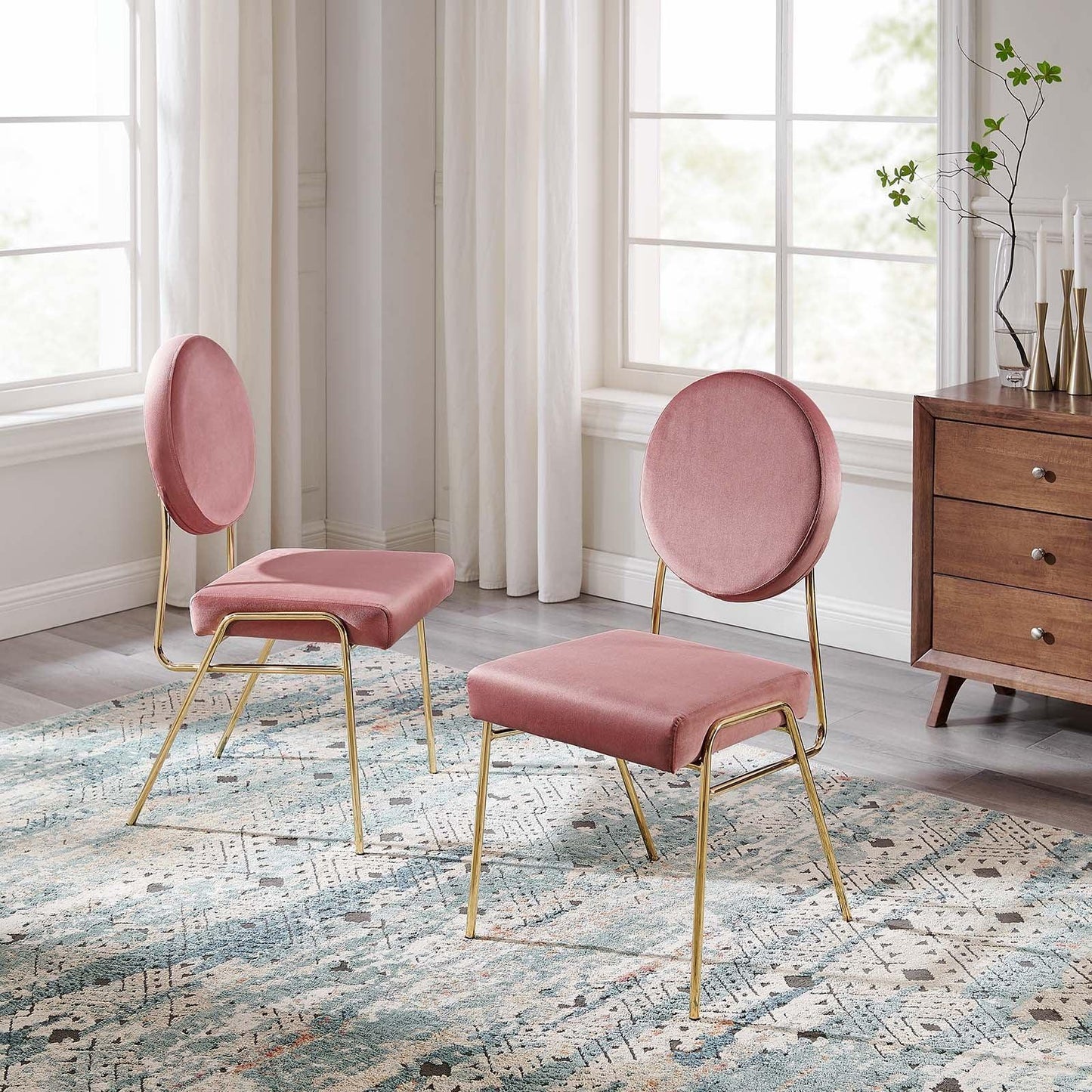 Modway Craft Performance Velvet Dining Side Chairs - Set of 2 FredCo