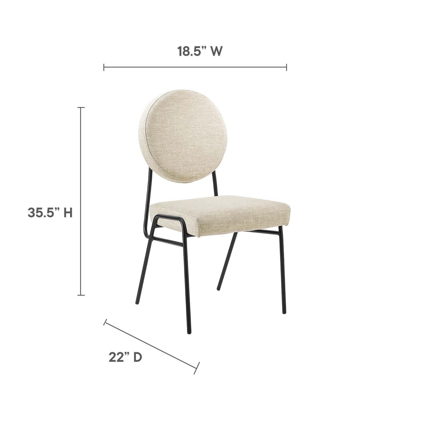 Modway Craft Upholstered Fabric Dining Side Chairs - Set of 2 FredCo