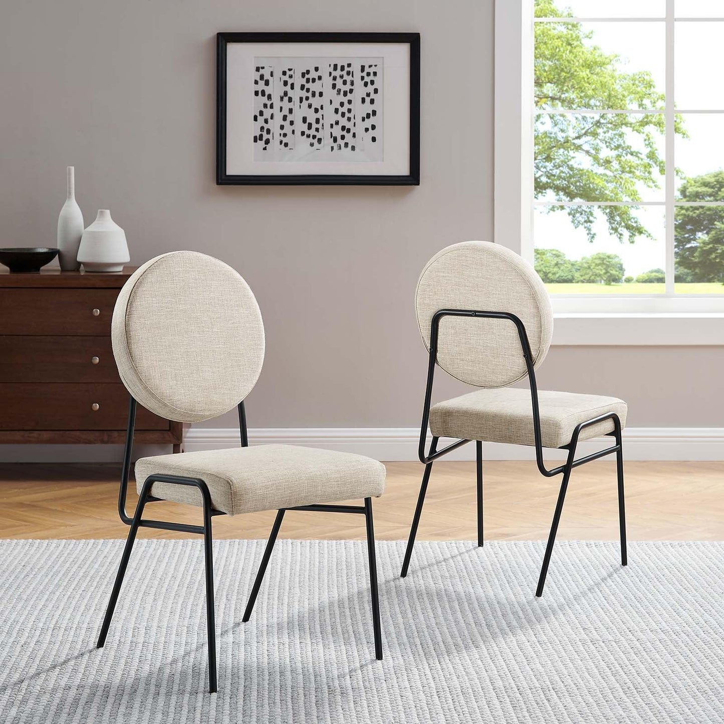 Modway Craft Upholstered Fabric Dining Side Chairs - Set of 2 FredCo