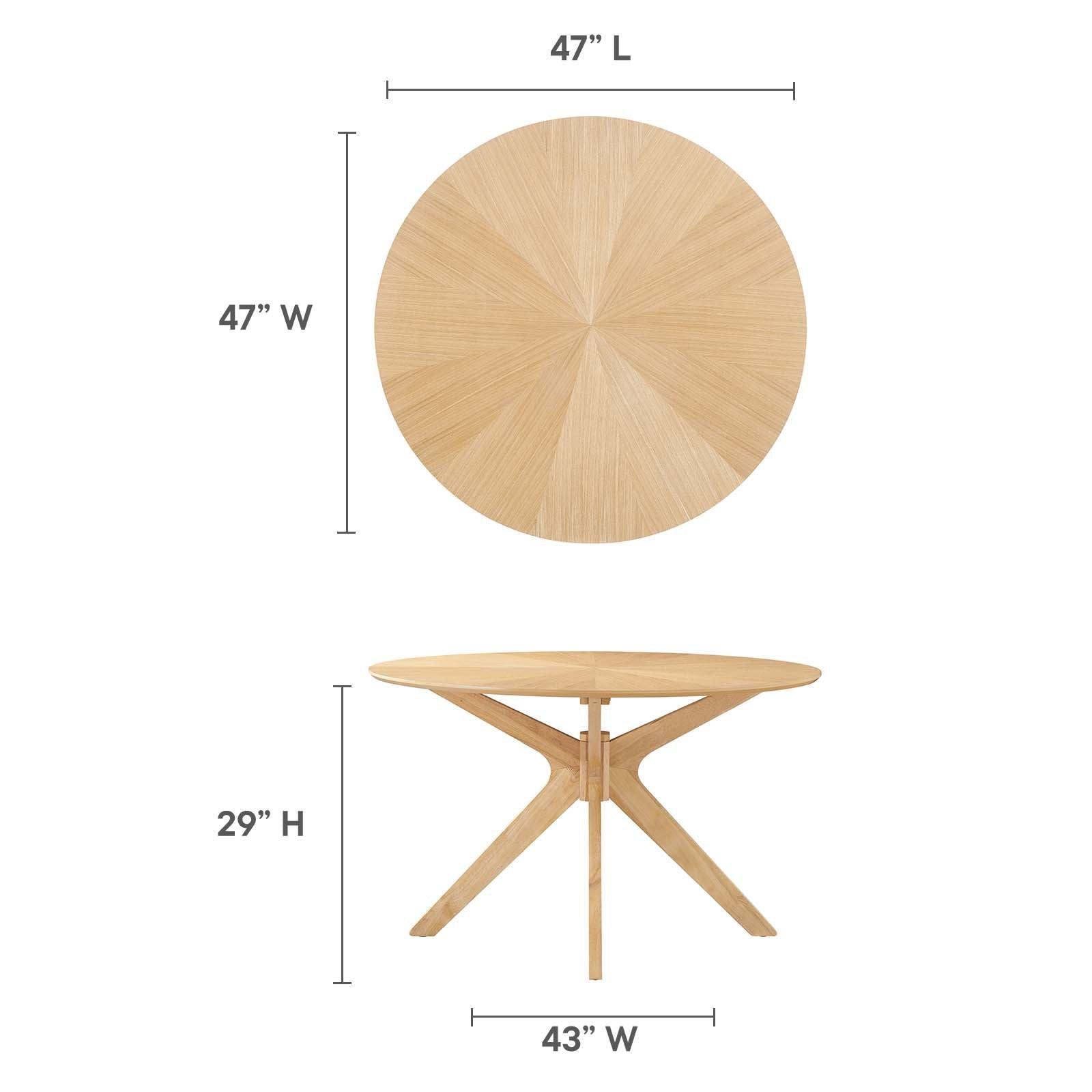 Modway Crossroads 47" Round Wood Dining Table, EEI-3847 FredCo