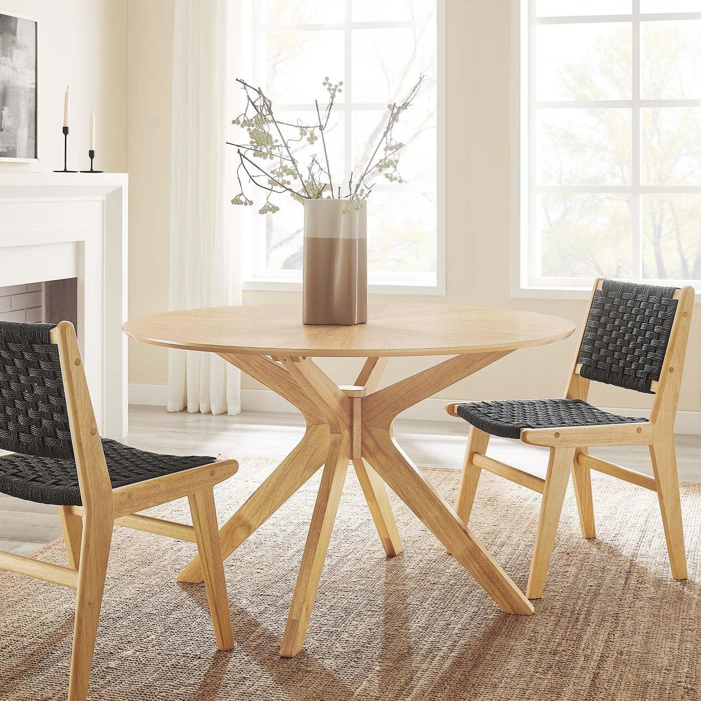 Modway Crossroads 47" Round Wood Dining Table, EEI-3847 FredCo