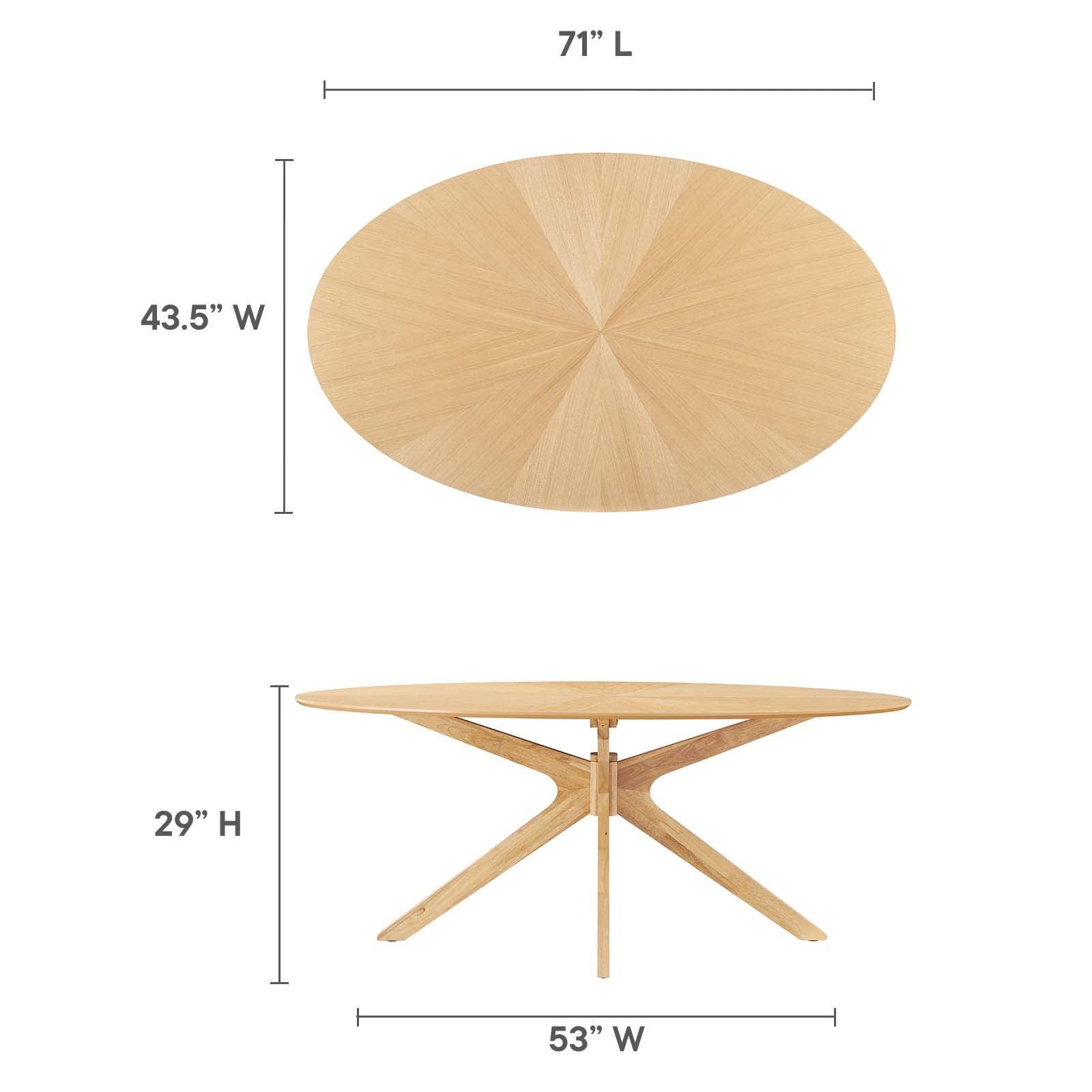 Modway Crossroads 71" Oval Wood Dining Table, EEI-3849 FredCo