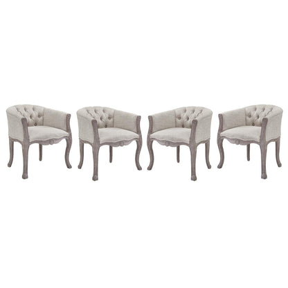 Modway Crown Dining Armchair Upholstered Fabric Set of 4 FredCo