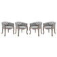 Modway Crown Dining Armchair Upholstered Fabric Set of 4 FredCo
