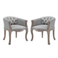 Modway Crown Vintage French Upholstered Fabric Dining Armchair Set of 2 FredCo