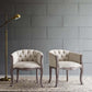 Modway Crown Vintage French Upholstered Fabric Dining Armchair Set of 2 FredCo