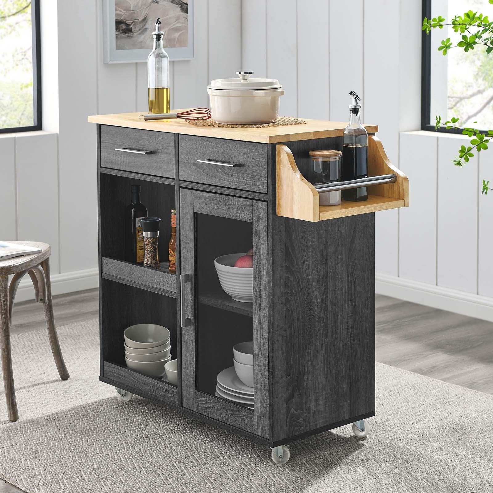 Modway Culinary Kitchen Cart With Spice Rack FredCo