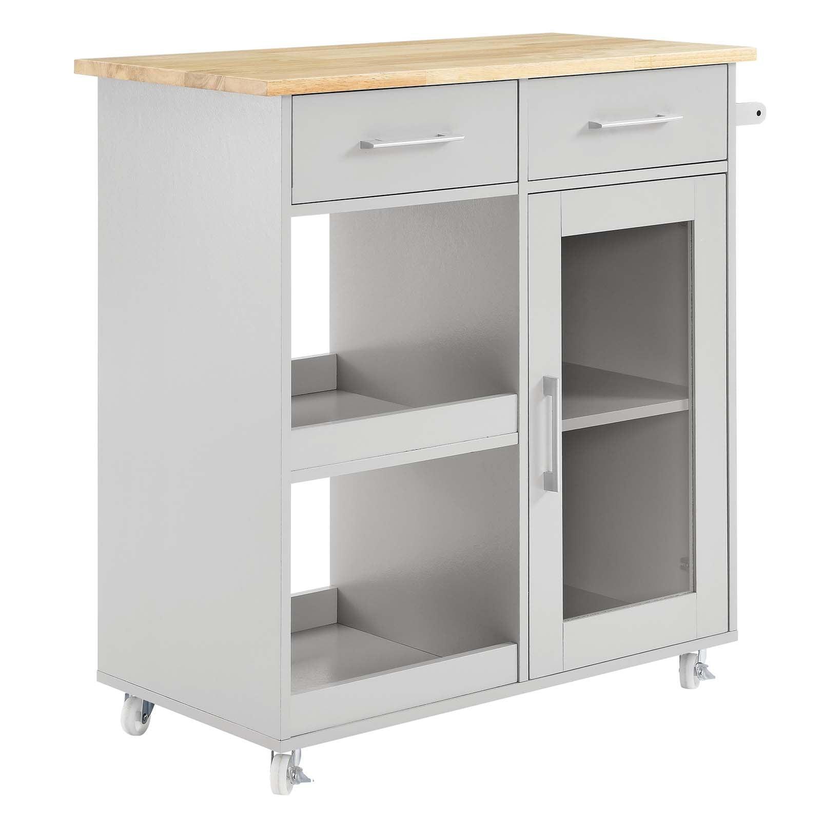 Modway Culinary Kitchen Cart With Towel Bar FredCo