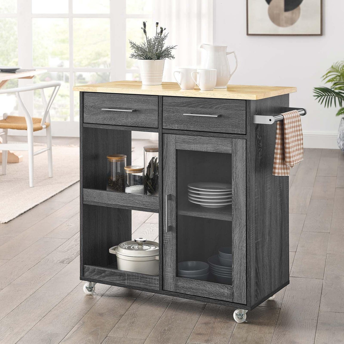 Modway Culinary Kitchen Cart With Towel Bar FredCo