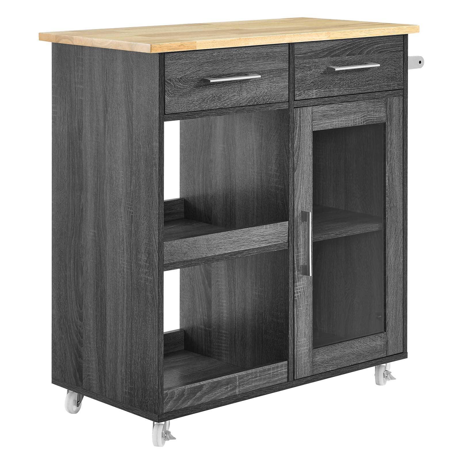 Modway Culinary Kitchen Cart With Towel Bar FredCo
