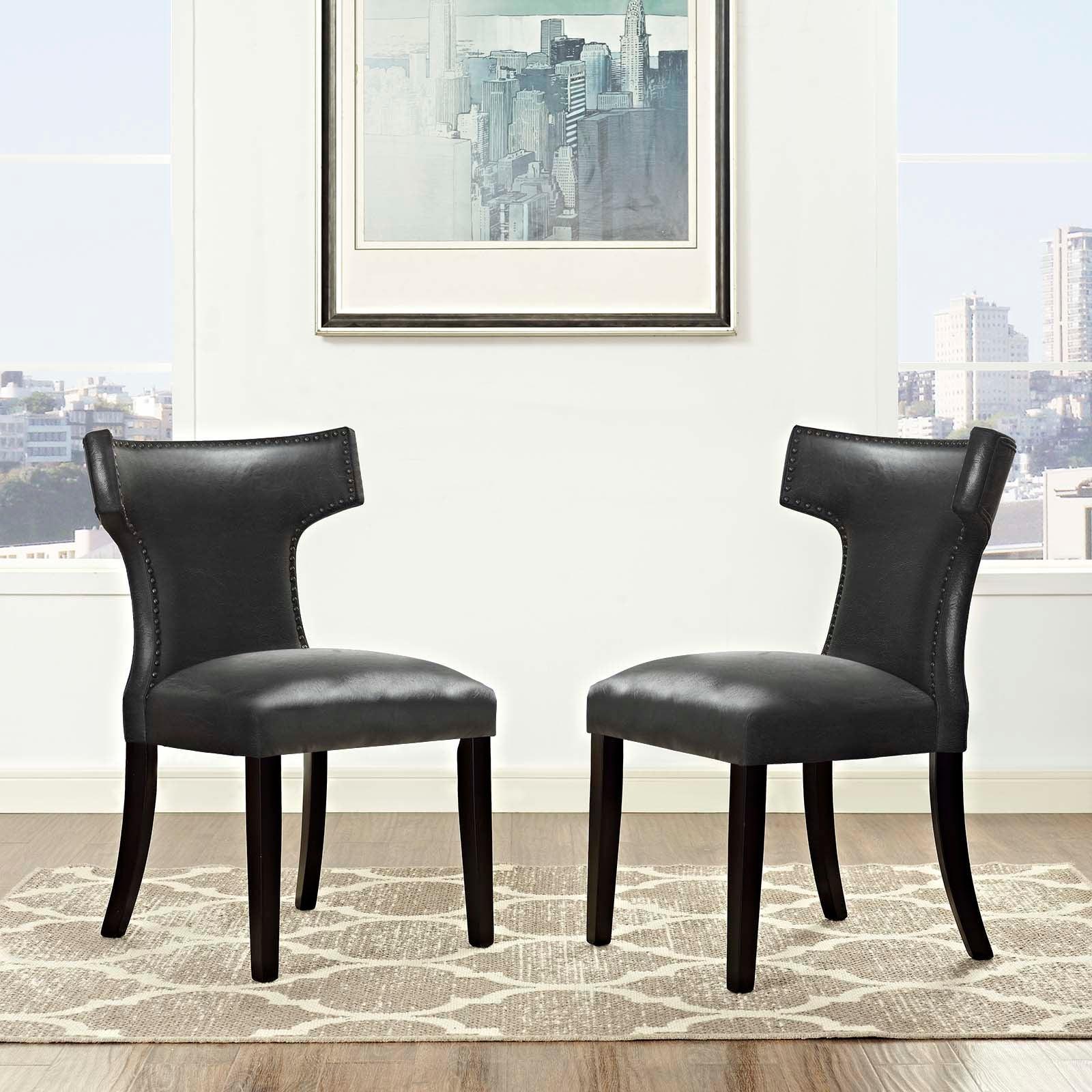 Modway Curve Dining Chair Vinyl Set of 2 FredCo
