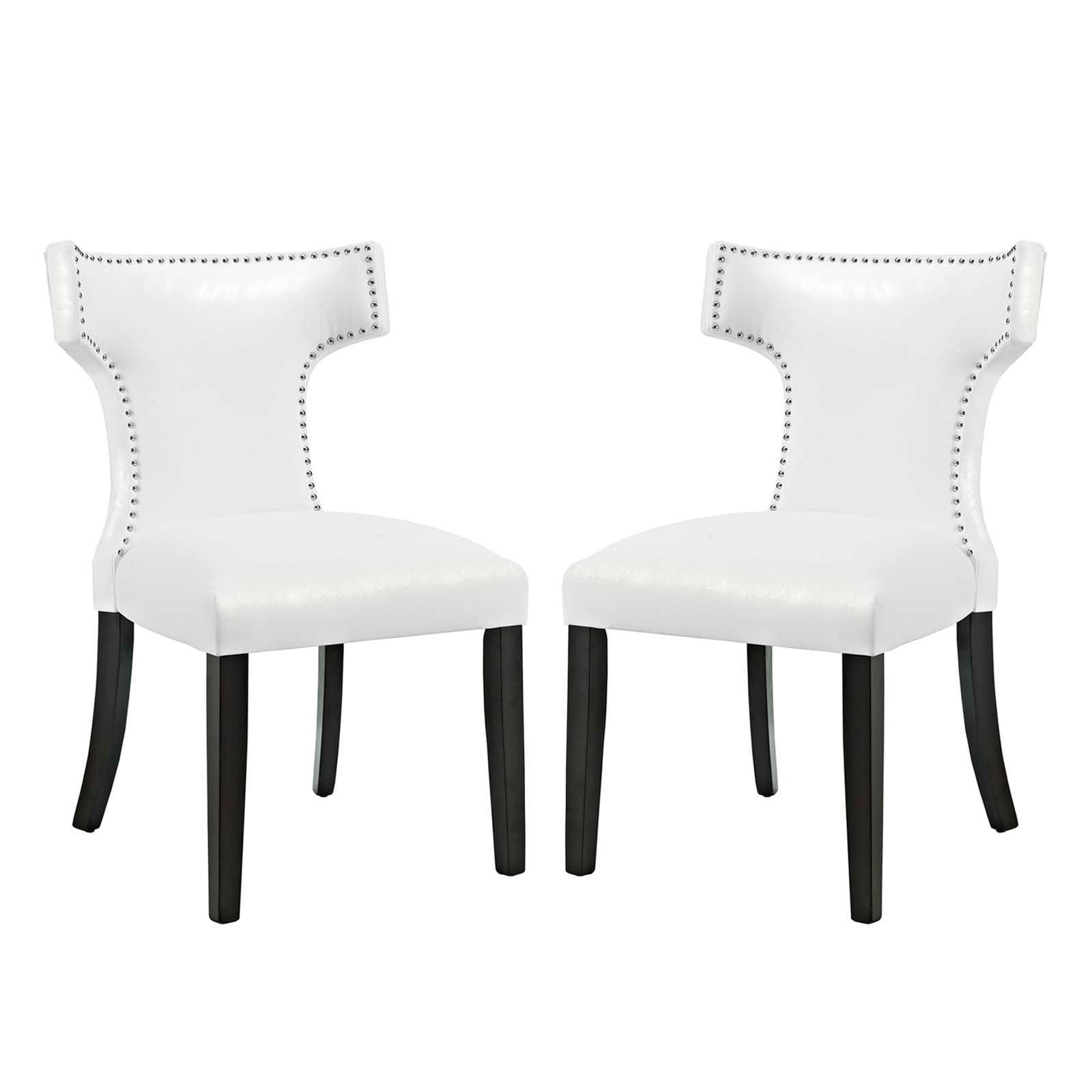 Modway Curve Dining Chair Vinyl Set of 2 FredCo