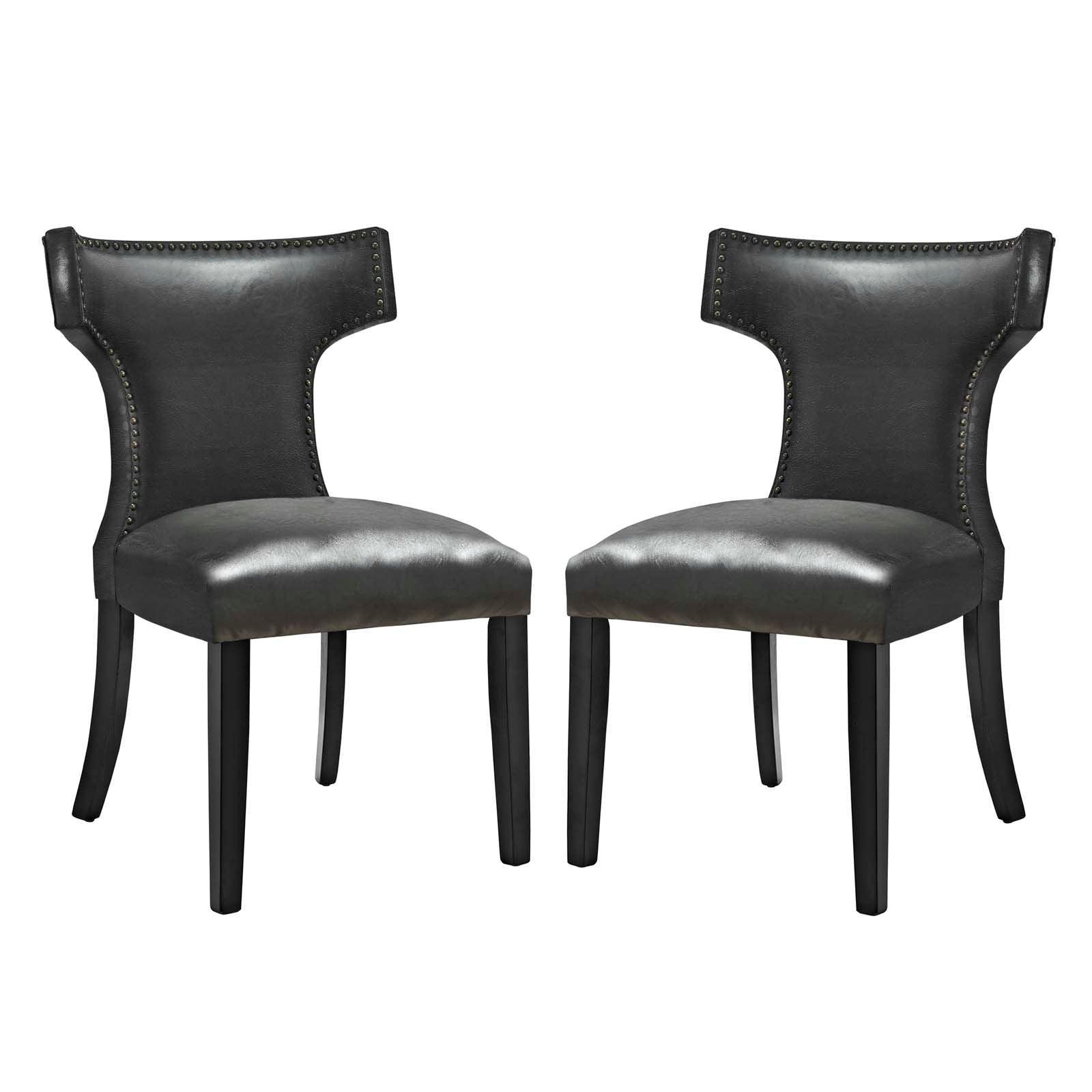 Modway Curve Dining Chair Vinyl Set of 2 FredCo