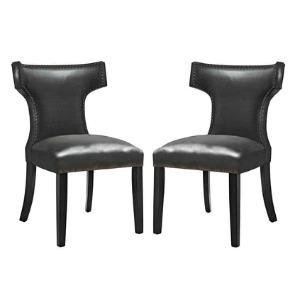 Modway Curve Dining Chair Vinyl Set of 2 FredCo