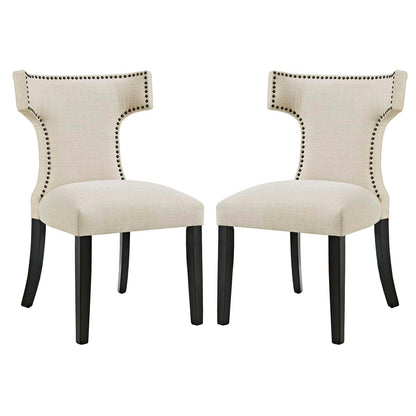 Modway Curve Dining Side Chair Fabric Set of 2 FredCo