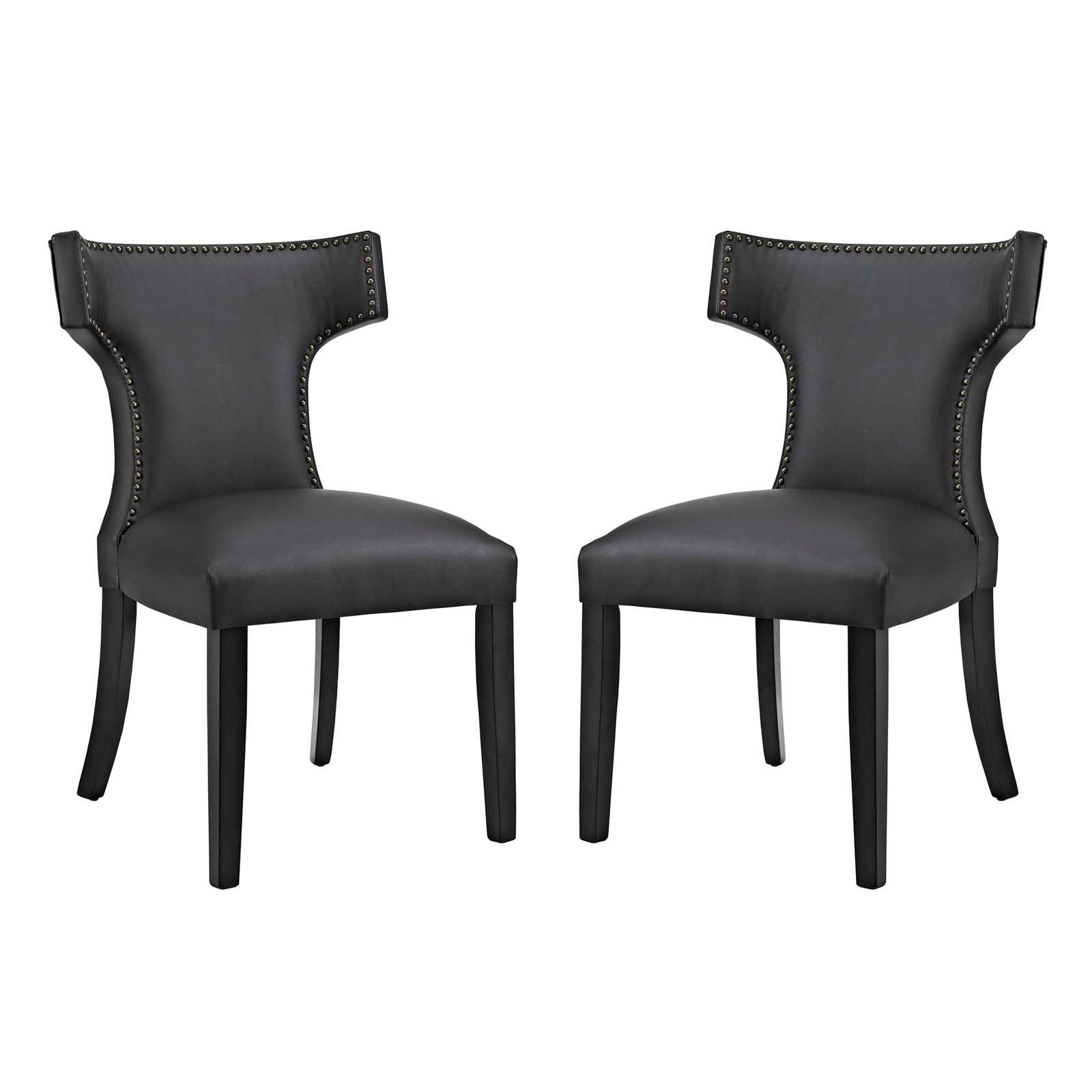 Modway Curve Dining Side Chair Vinyl Set of 2 FredCo