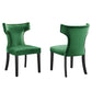 Modway Curve Performance Velvet Dining Chairs - Set of 2 FredCo