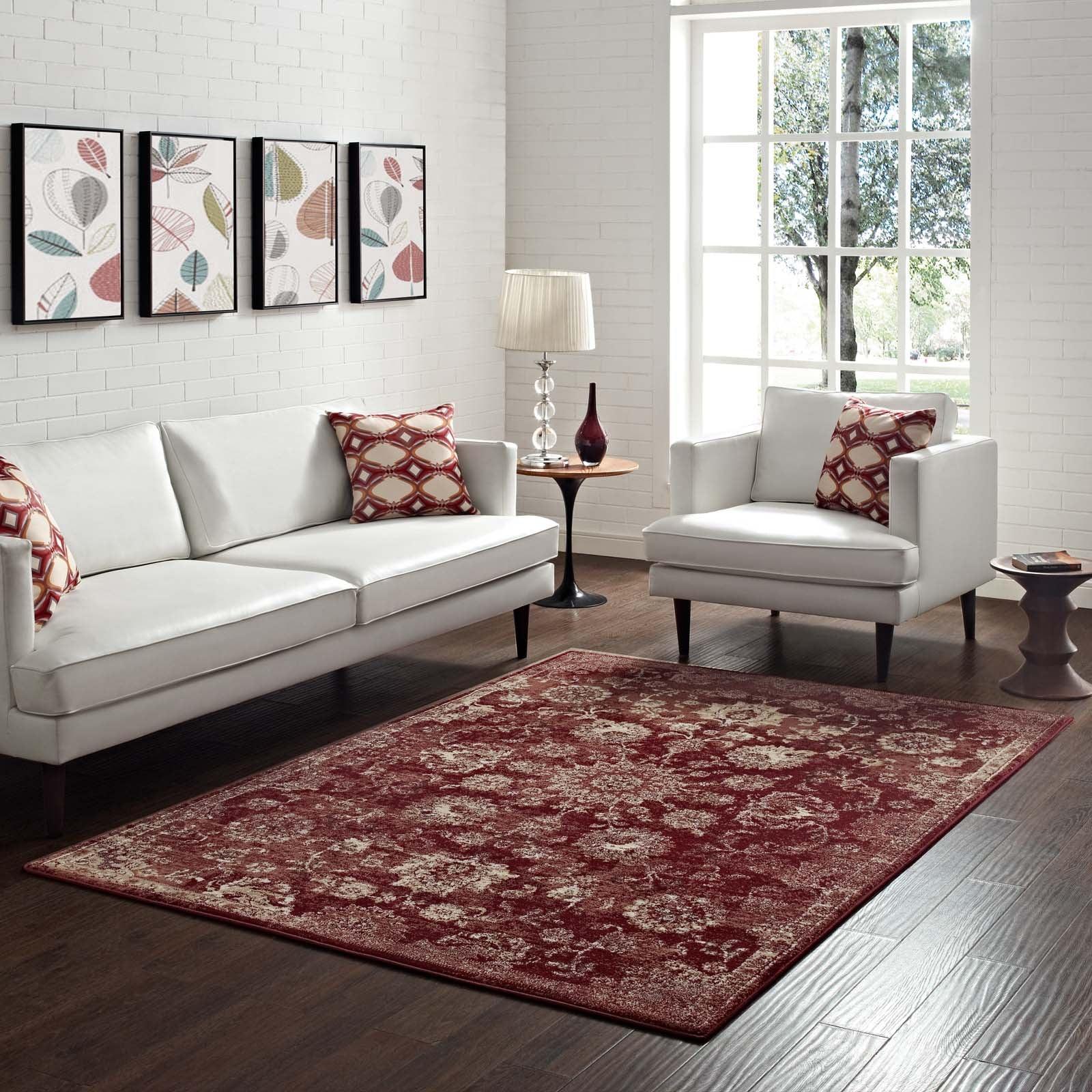Modway Cynara Distressed Floral Persian Medallion Area Rug FredCo