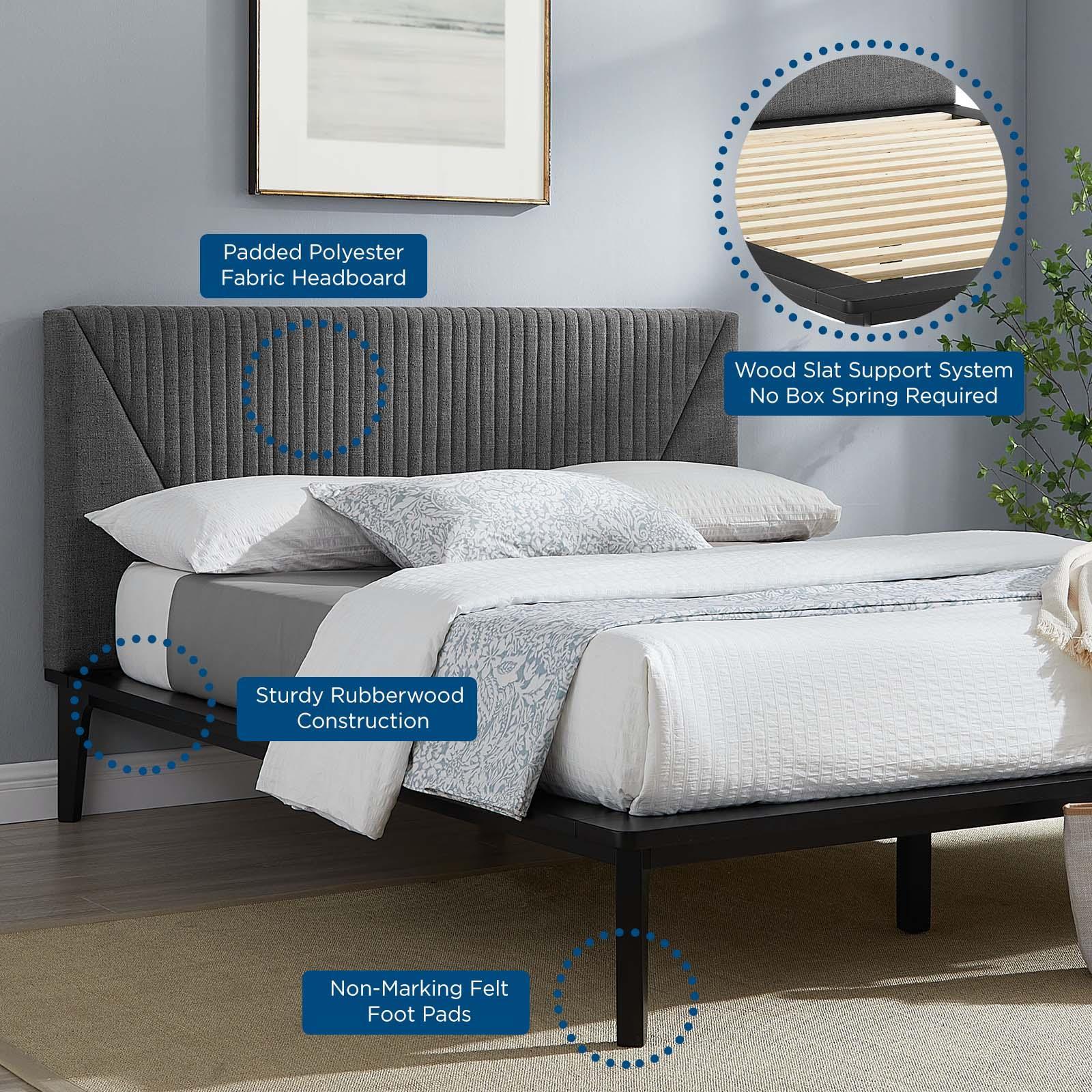 Modway Dakota 3 Piece Upholstered Queen Bedroom Set FredCo