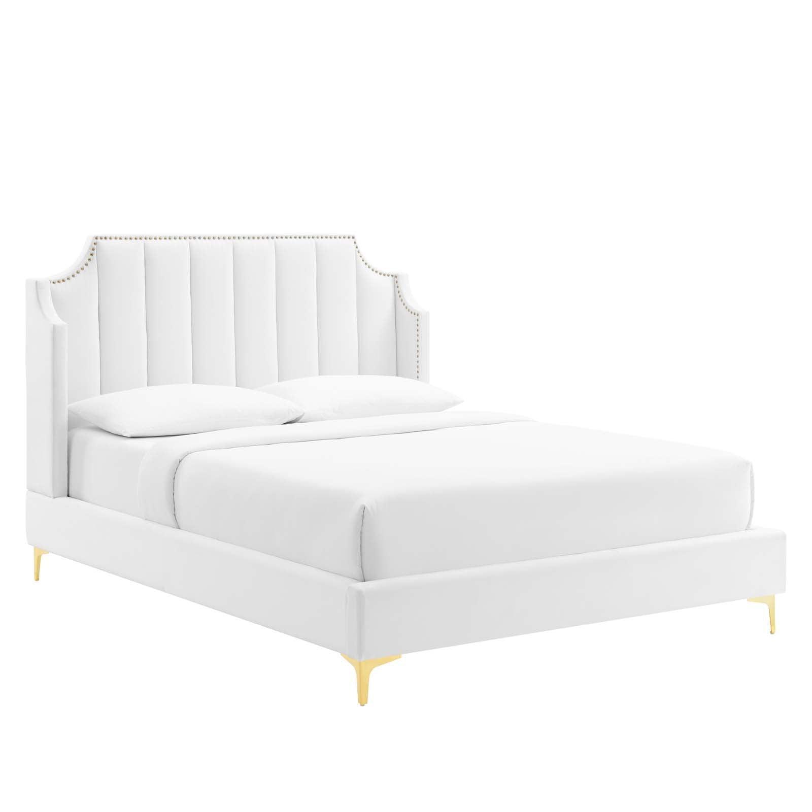 Modway Daniella Performance Velvet Queen Platform Bed FredCo