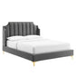 Modway Daniella Performance Velvet Queen Platform Bed FredCo