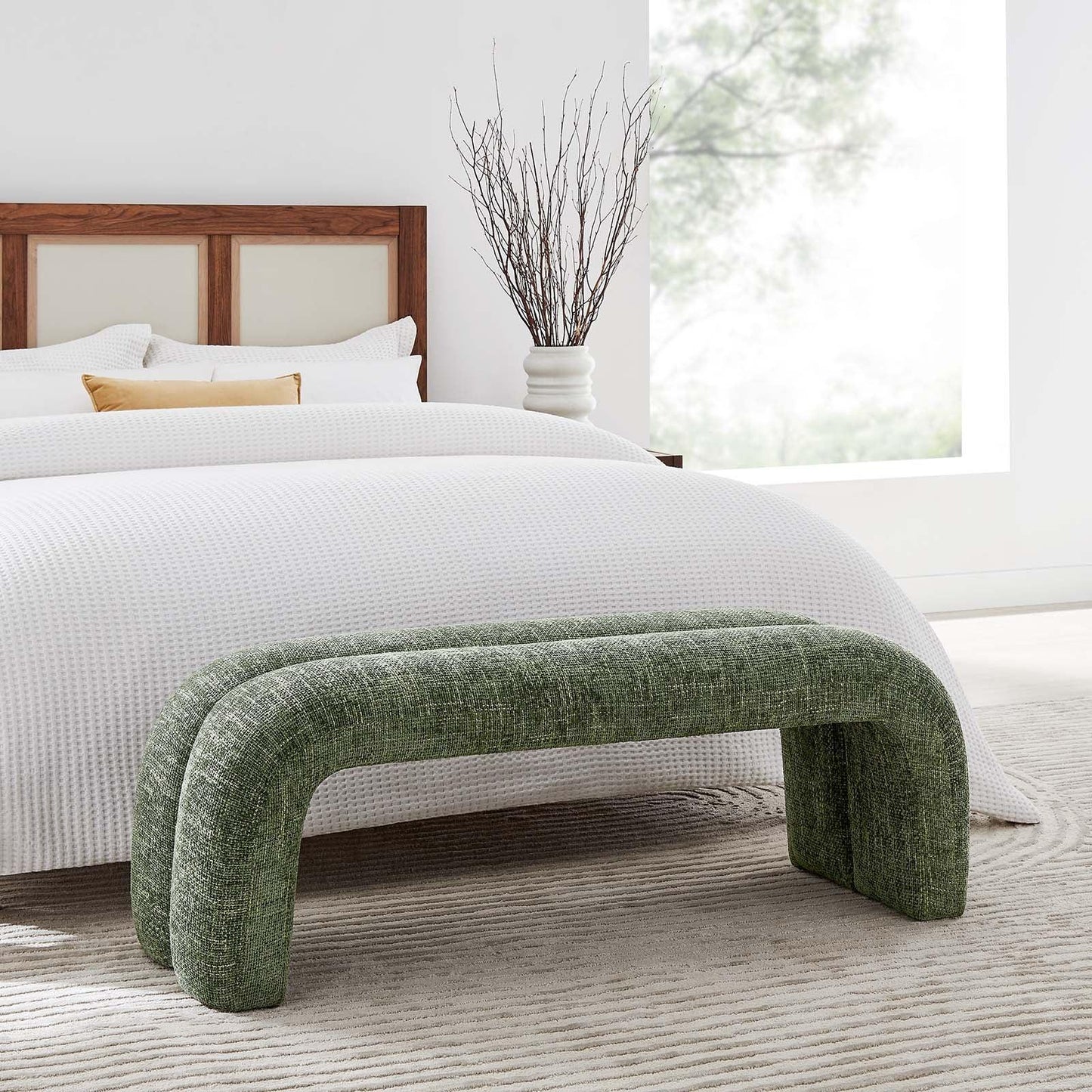 Modway Dax 50.5" Chenille Upholstered Accent Bench FredCo