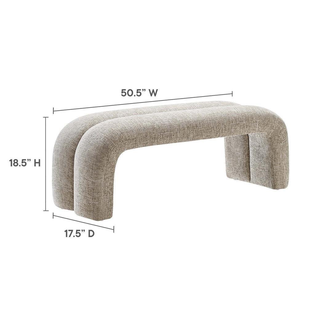 Modway Dax 50.5" Chenille Upholstered Accent Bench FredCo