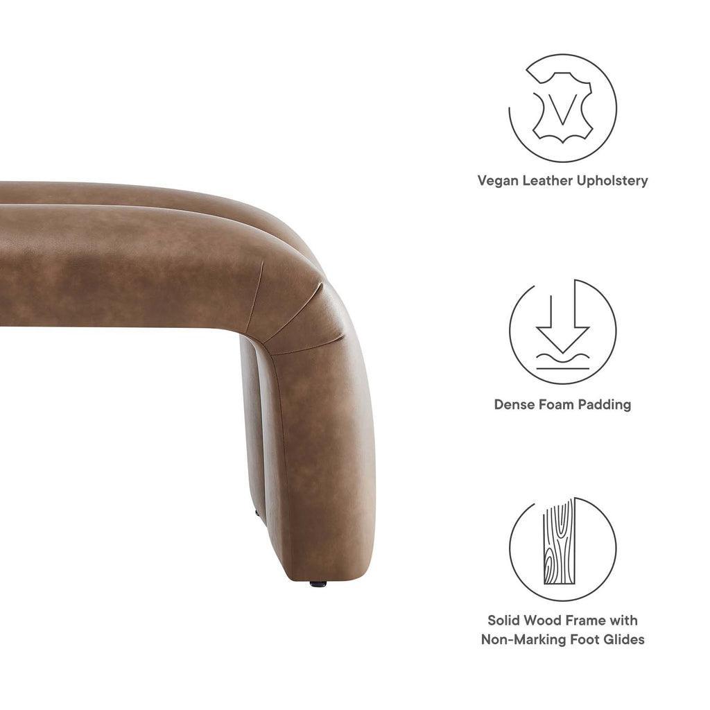 Modway Dax 50.5" Vegan Leather Upholstered Accent Bench FredCo