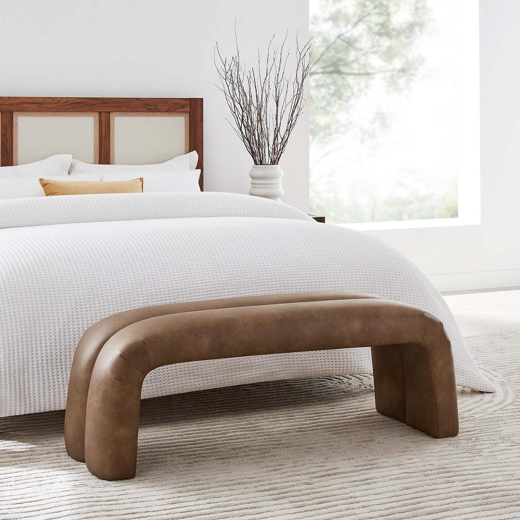 Modway Dax 50.5" Vegan Leather Upholstered Accent Bench FredCo