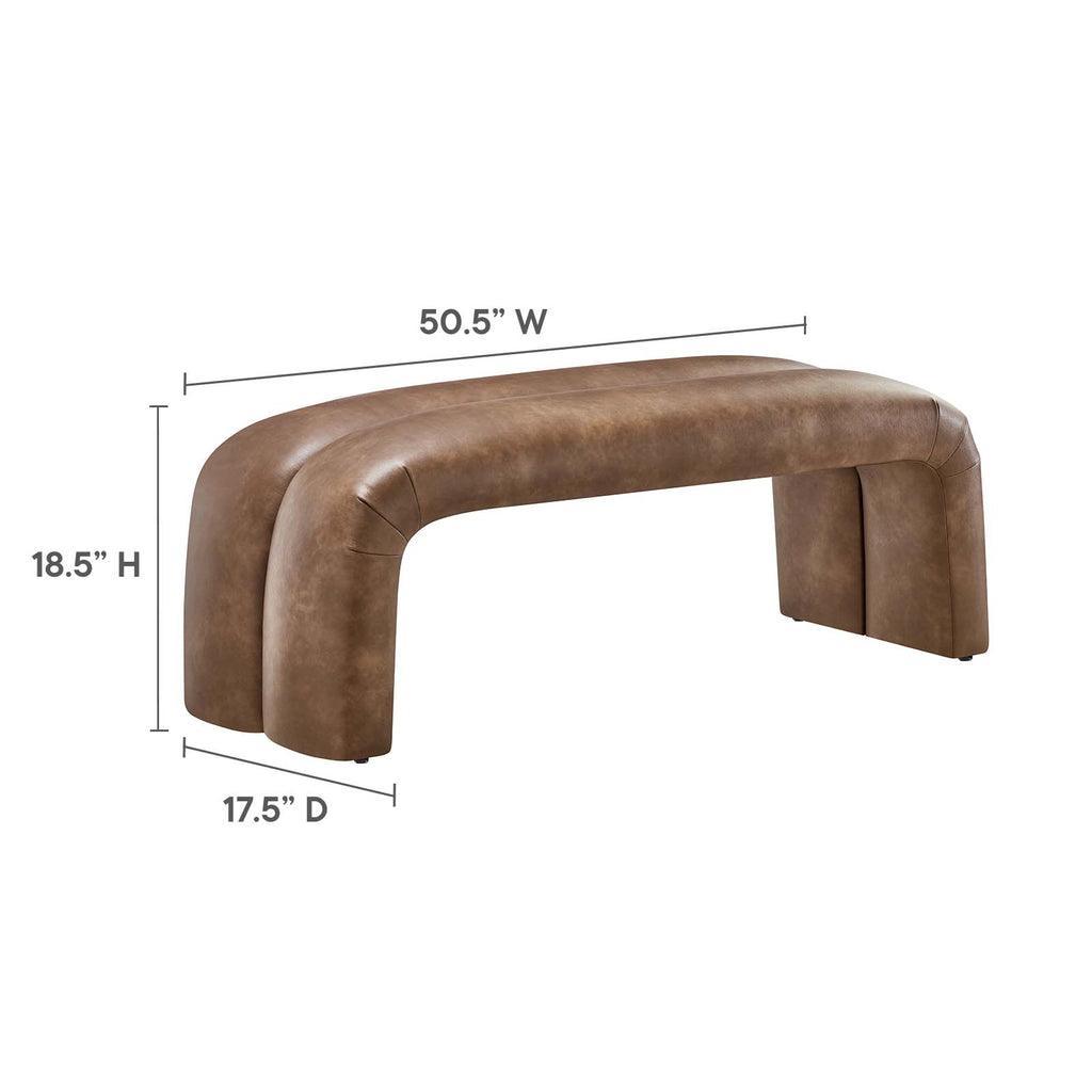 Modway Dax 50.5" Vegan Leather Upholstered Accent Bench FredCo