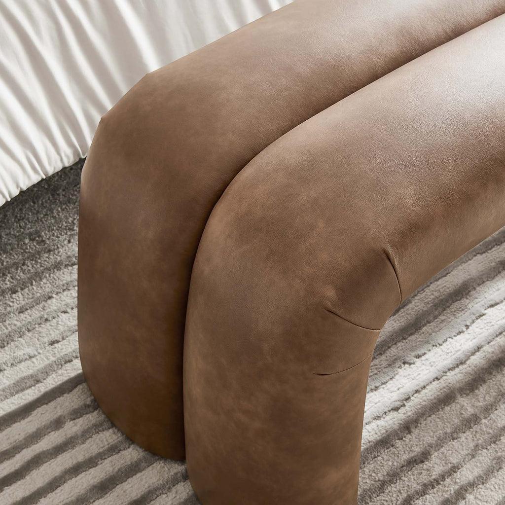 Modway Dax 50.5" Vegan Leather Upholstered Accent Bench FredCo