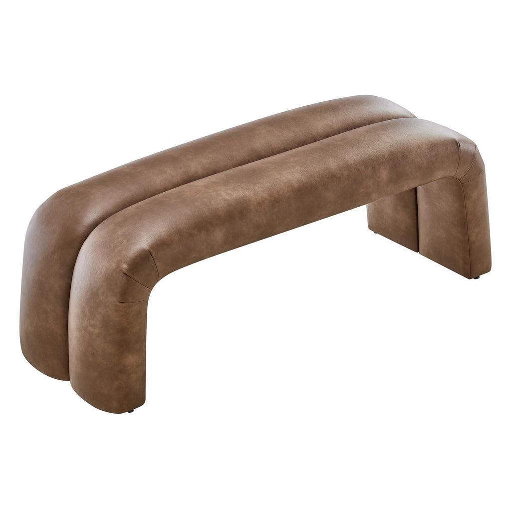 Modway Dax 50.5" Vegan Leather Upholstered Accent Bench FredCo