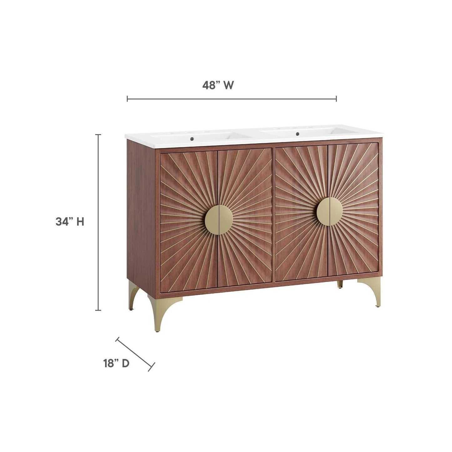 Modway Daylight 48" Double Sink Bathroom Vanity FredCo