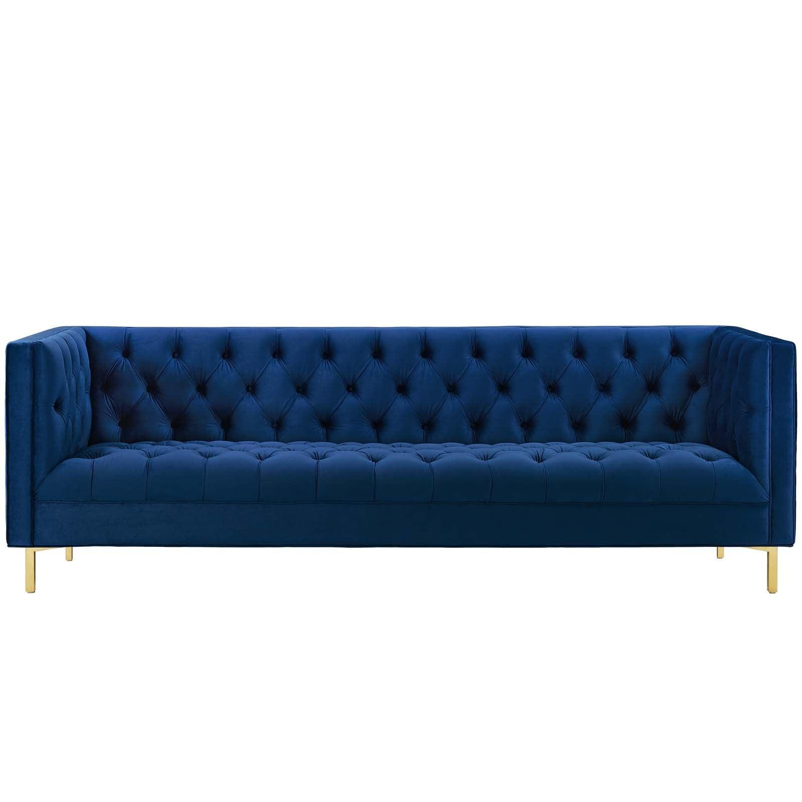 Modway Delight Tufted Button Performance Velvet Sofa FredCo