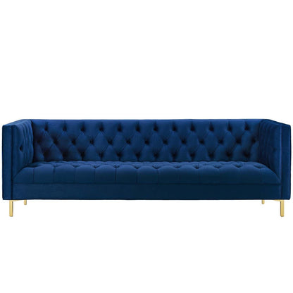 Modway Delight Tufted Button Performance Velvet Sofa FredCo