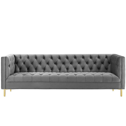 Modway Delight Tufted Button Performance Velvet Sofa FredCo