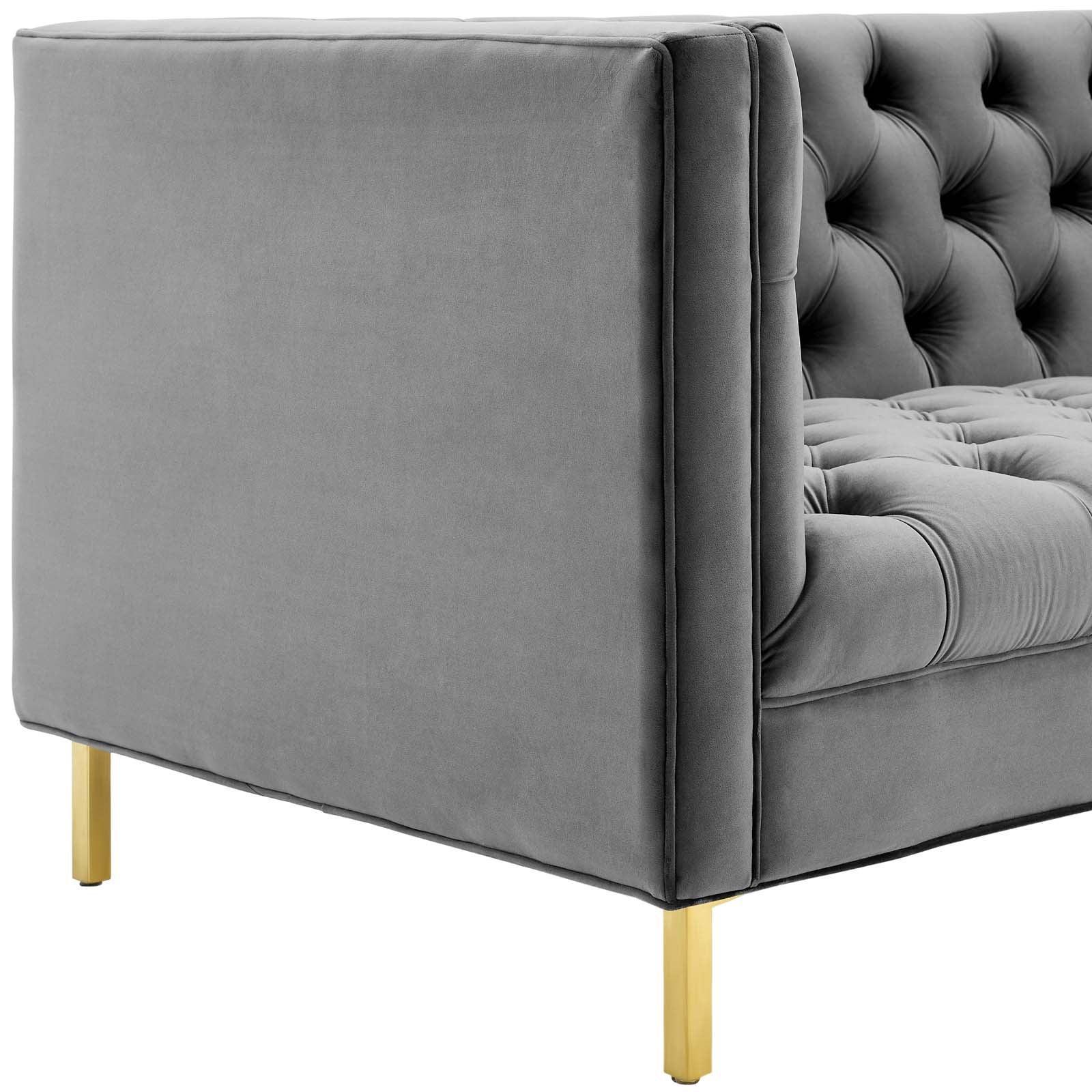 Modway Delight Tufted Button Performance Velvet Sofa FredCo